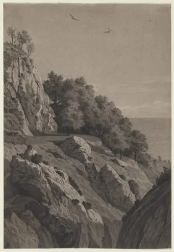 Rocky Cliff on a Coast, by Unknown