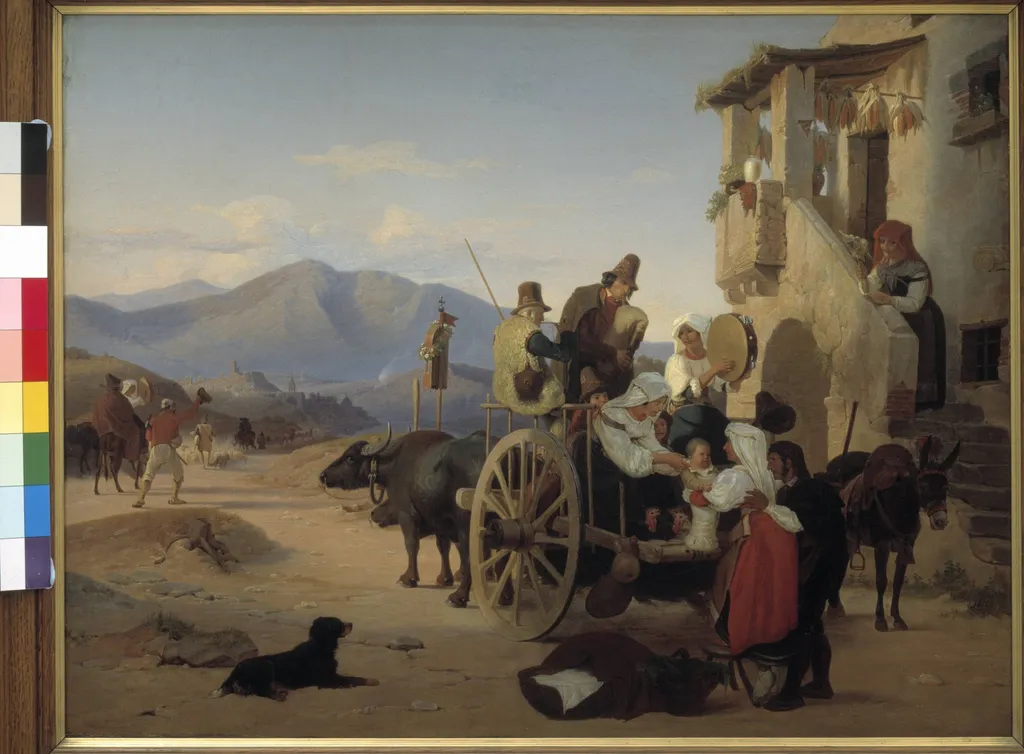 Roman Peasants Going to Market, by Unknown, 1837