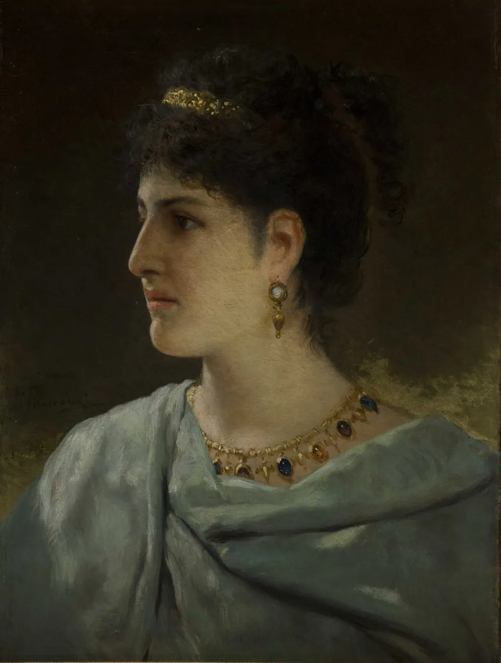 Roman Woman, by Unknown, oil, 1896