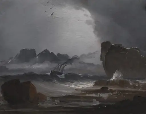 Rough Sea with a Steamer near the Coast of Norway, by Unknown
