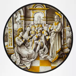 Roundel with Christ and the Adulterous Woman, by Unknown, 1525