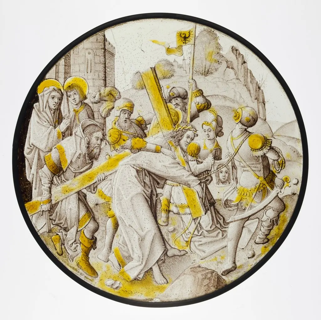 Roundel with Christ Carrying the Cross with Saint Veronica, by Unknown, 1520