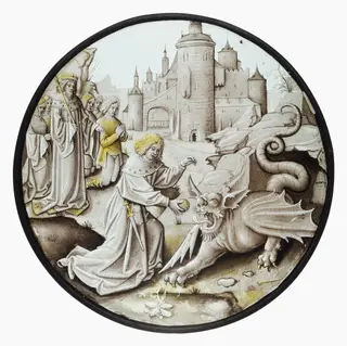 Roundel with Daniel Slaying the Dragon, by Unknown, 1520