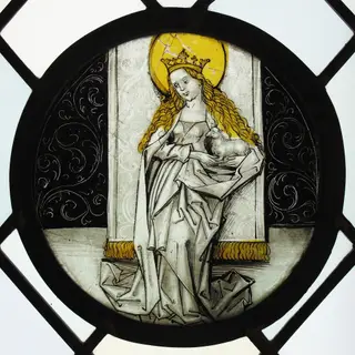 Roundel with Saint Agnes, by Unknown, 1496