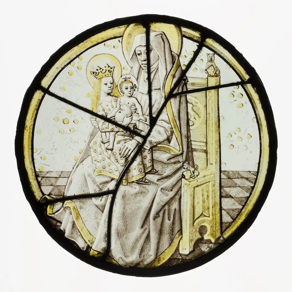 Roundel with Saint Anne with the Virgin and Child, by Unknown, 1500