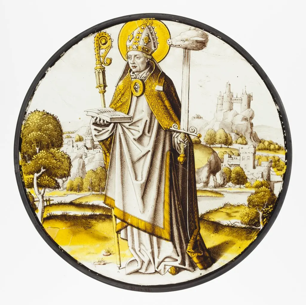 Roundel with Saint Lambrecht of Maastricht, by Unknown, 1515