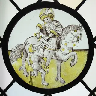 Roundel with Saint Martin and the Beggar, by Unknown, 1500