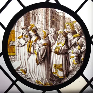 Roundel with Susanna Led to Judgement, by Unknown, 1510