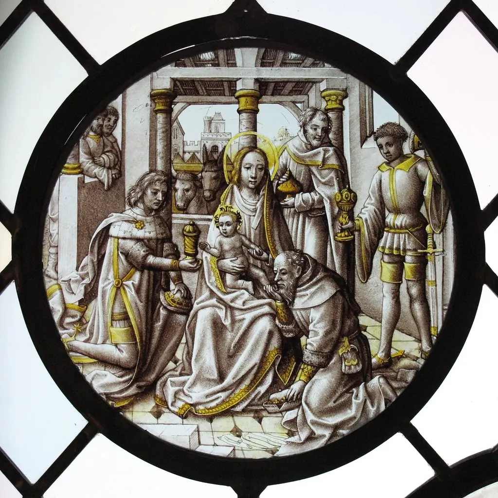 Roundel with the Adoration of the Magi, by Unknown, 1500