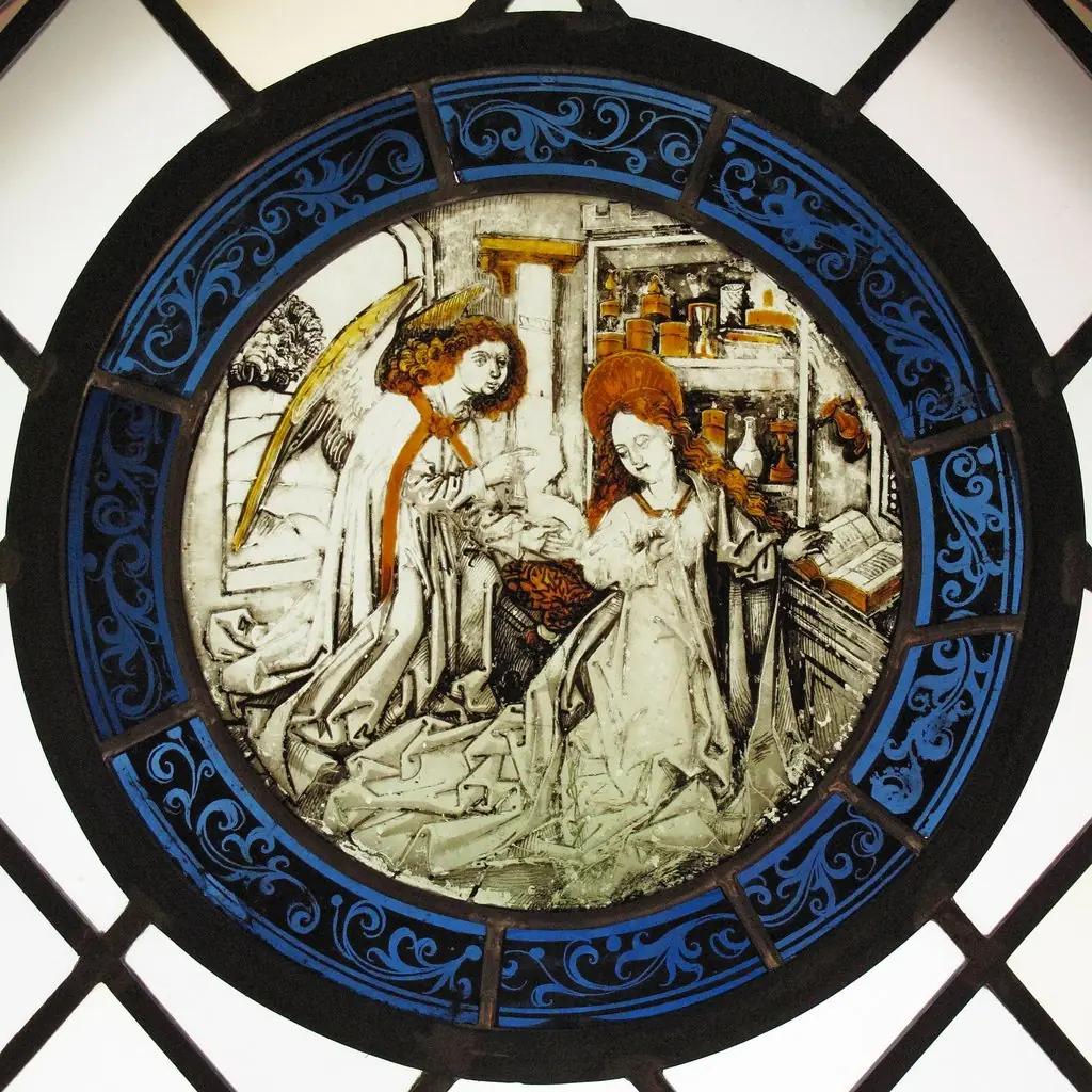 Roundel with the Annunciation, by Unknown, 1500