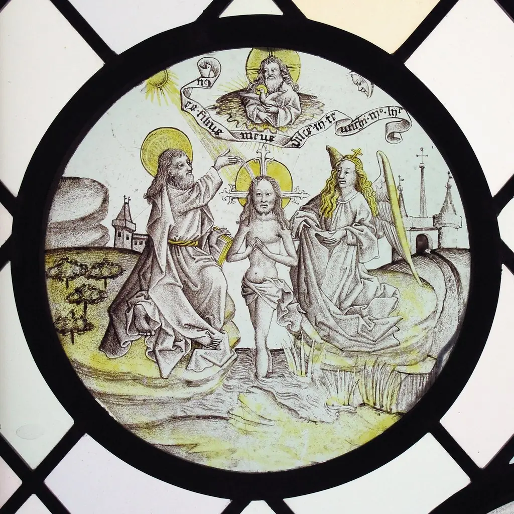 Roundel with the Baptism of Christ, by Unknown, 1493