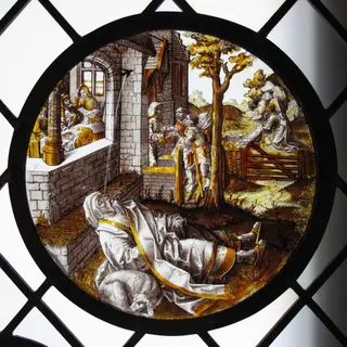 Roundel with the Blinding of Tobit (from a Series), by Unknown, 1510