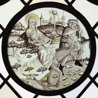 Roundel with the Flight into Egypt, by Unknown, 1493