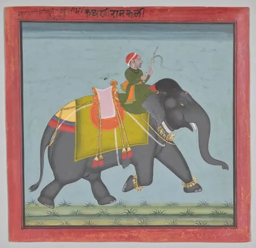Royal Elephant Ramkali with a Mahout, by Unknown