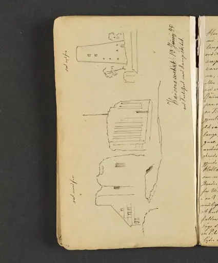 Ruiner og et tårn ved Kaiserswerth, Düsseldorff, by Unknown