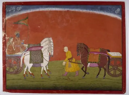 Rukma, Krishna and Rukmini, by Unknown