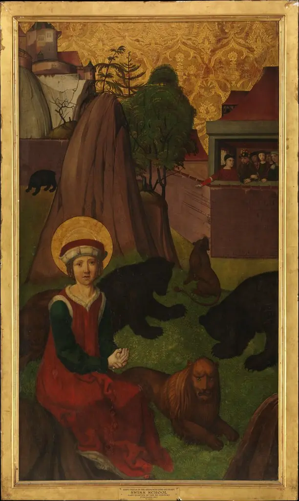 Saint Agapitus of Praeneste in the Arena; (interior) The Beheading of Saint Agapitus of Praeneste, by Unknown, 1500