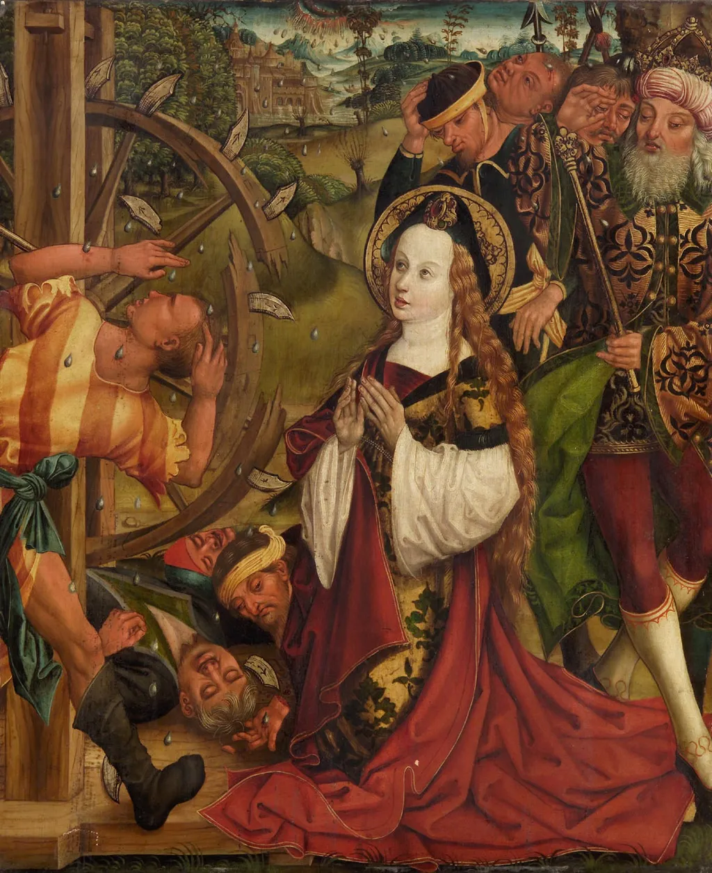 Saint Catharine with the wheel, by Unknown, oil, 1506