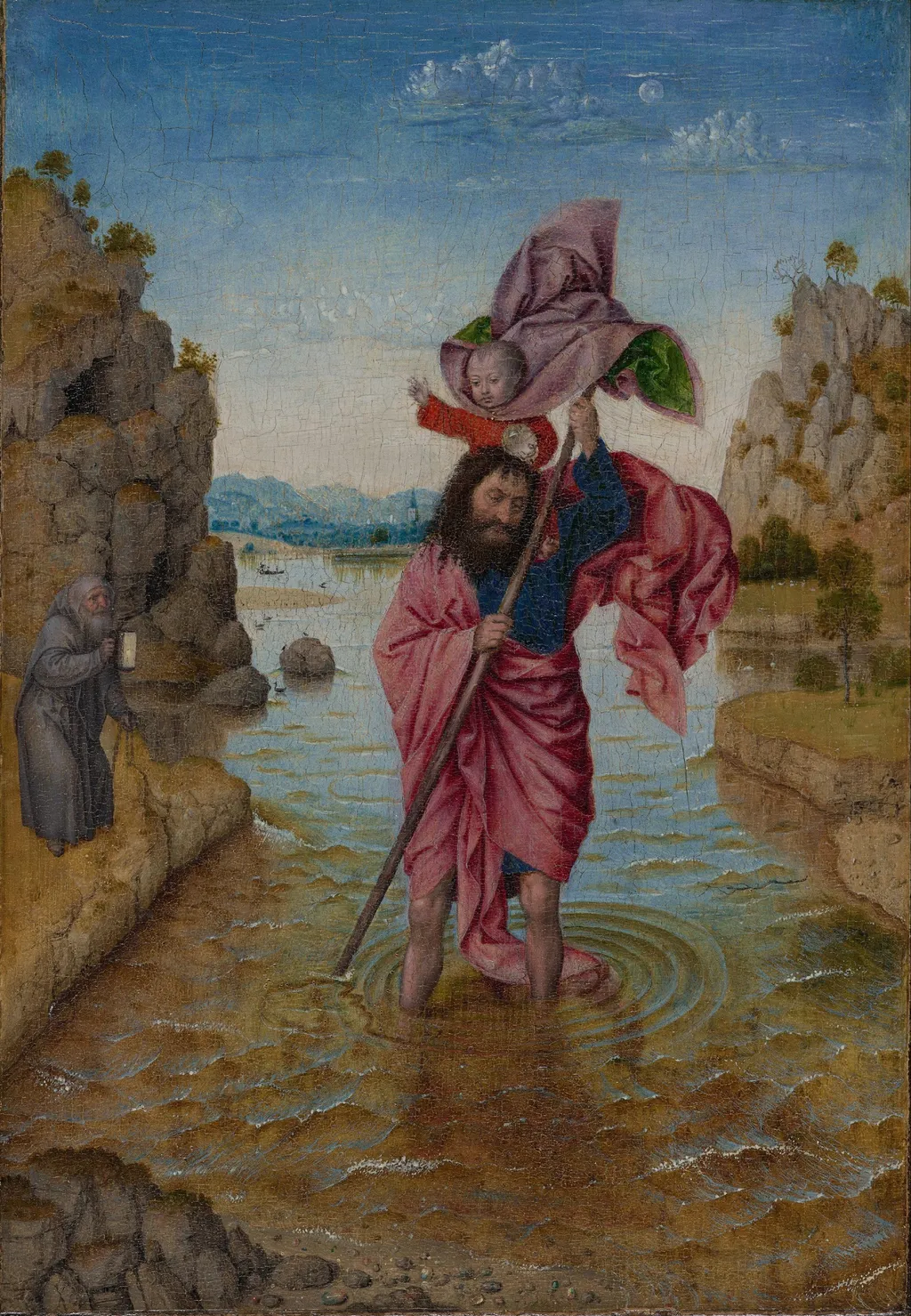 Saint Christopher, by Unknown, oil, 1450