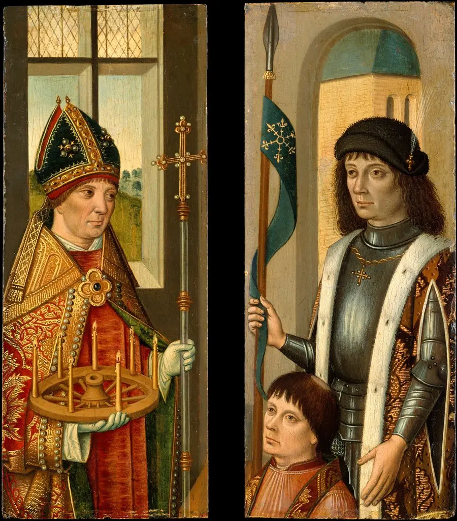 Saint Donatian; Saint Victor Presenting a Donor, by Unknown, 1496
