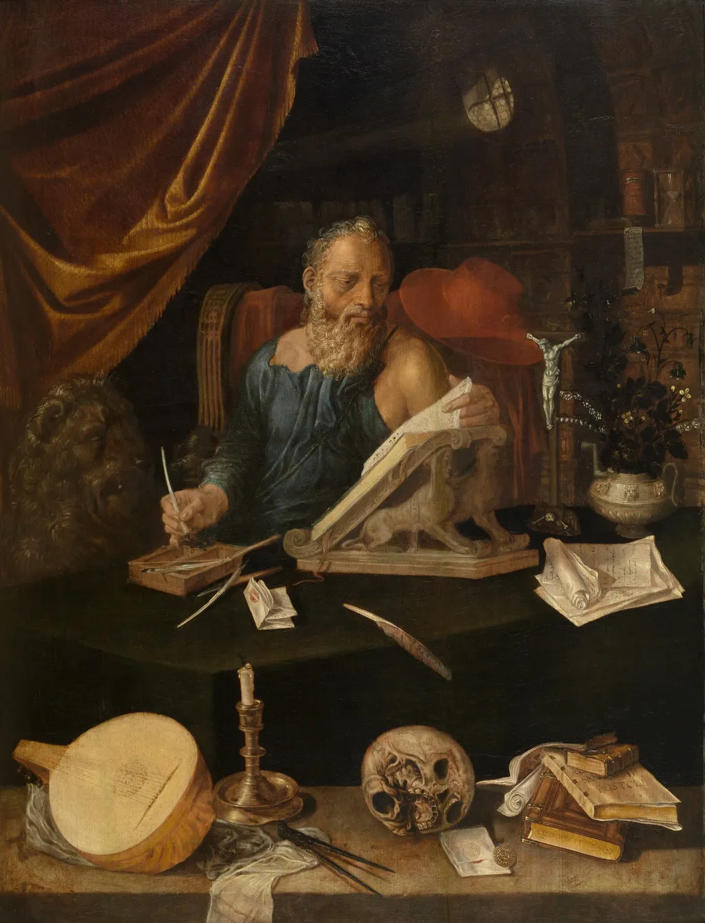 Saint Jerome, by Unknown, oil, 1622