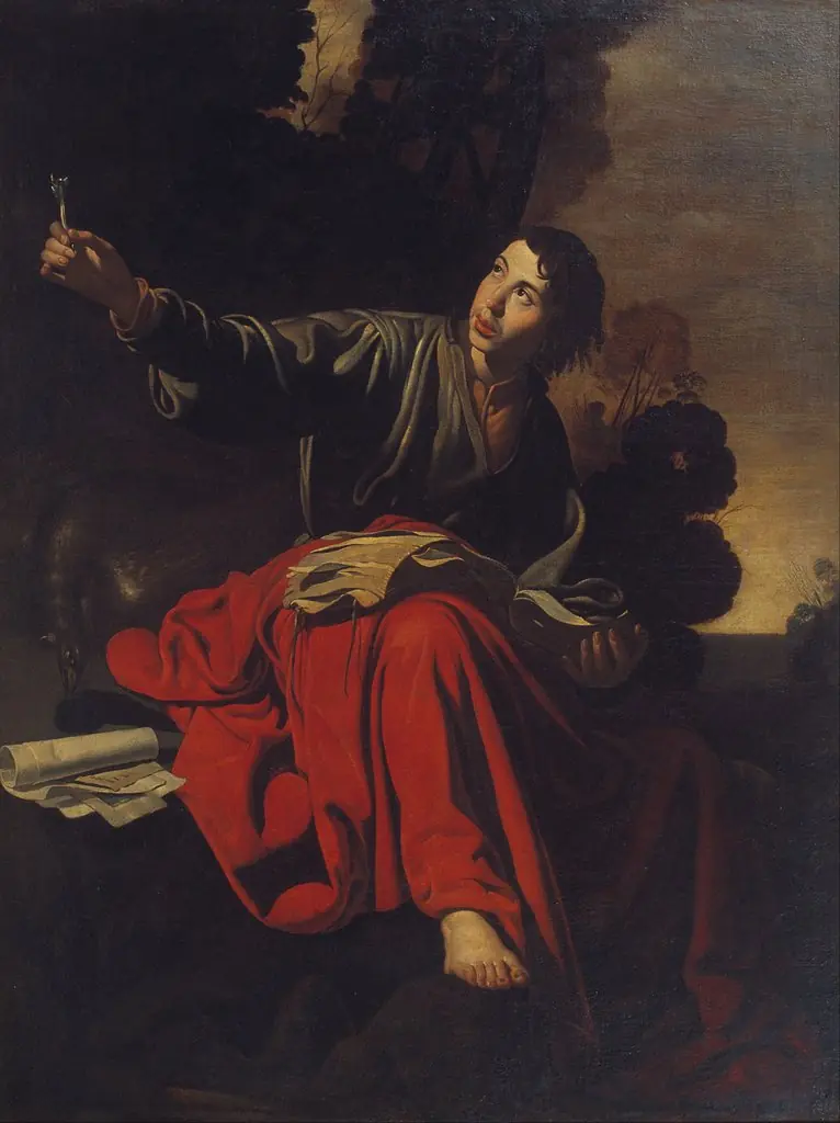 Saint John the Evangelist in Patmos, by Unknown