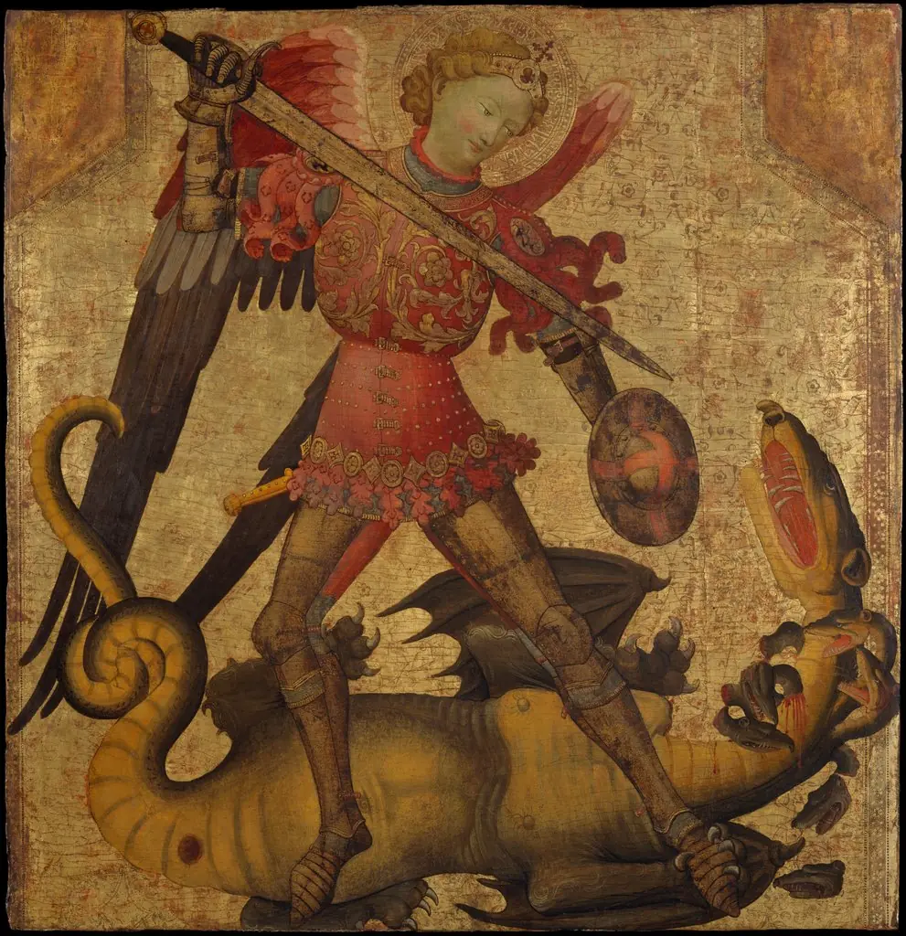 Saint Michael and the Dragon, by Unknown, 1405