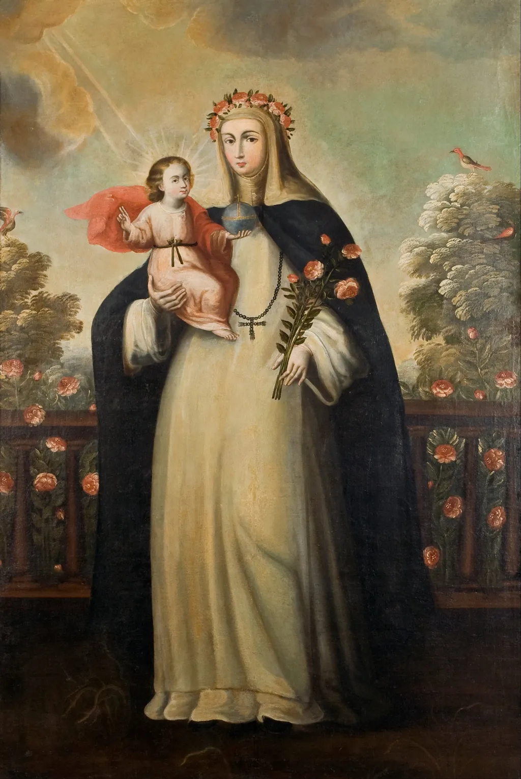 Saint Rose of Lima with Child Jesus, by Unknown, oil, 1690
