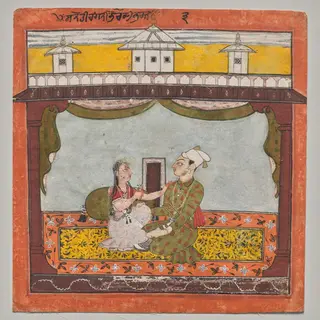 Sanehi Ragini, from the “Second Basohli" Ragamala, by Unknown, 1692