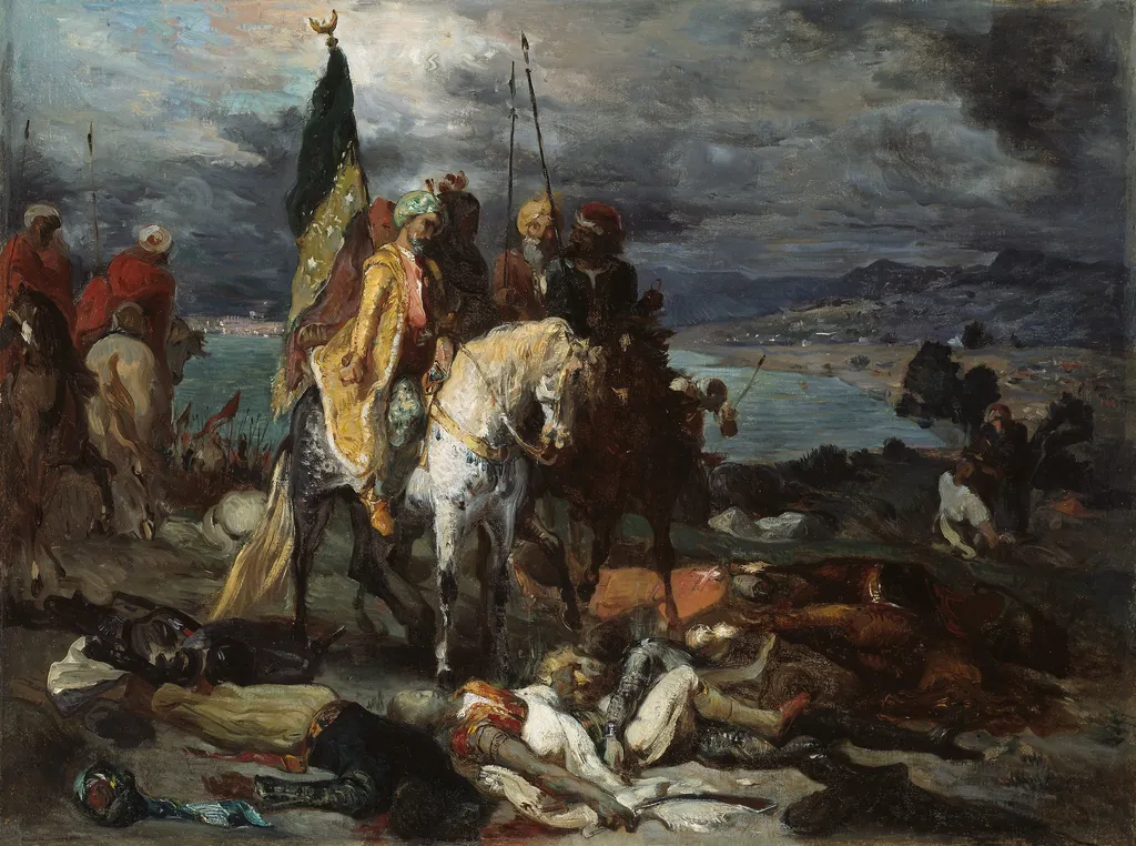 Saracens and Crusaders, by Unknown, oil, 1846