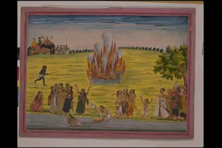 Sati ceremony, by Unknown, 1800