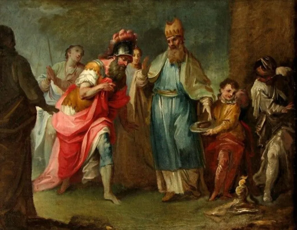 Saul uns rege de către Samuel, by Unknown, unspecified, 1850