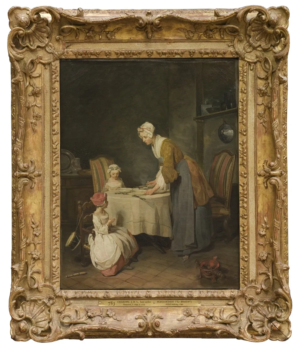 Saying Grace, by Unknown, oil