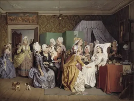 Scene from Ludwig Holberg's The Lying-in Room, by Unknown