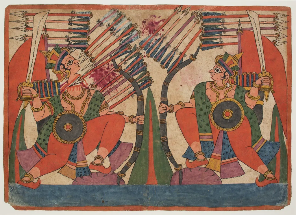 Scene from the Ramayana, by Unknown, unspecified, 1800