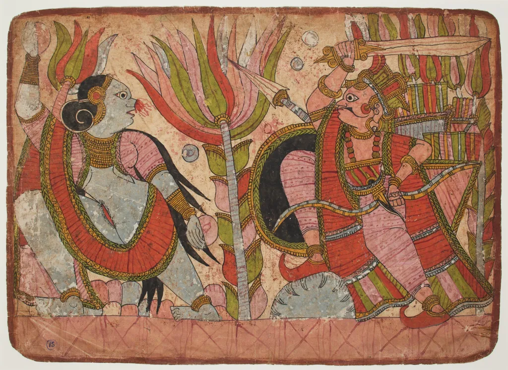Scene from the Ramayana, by Unknown, unspecified, 1800