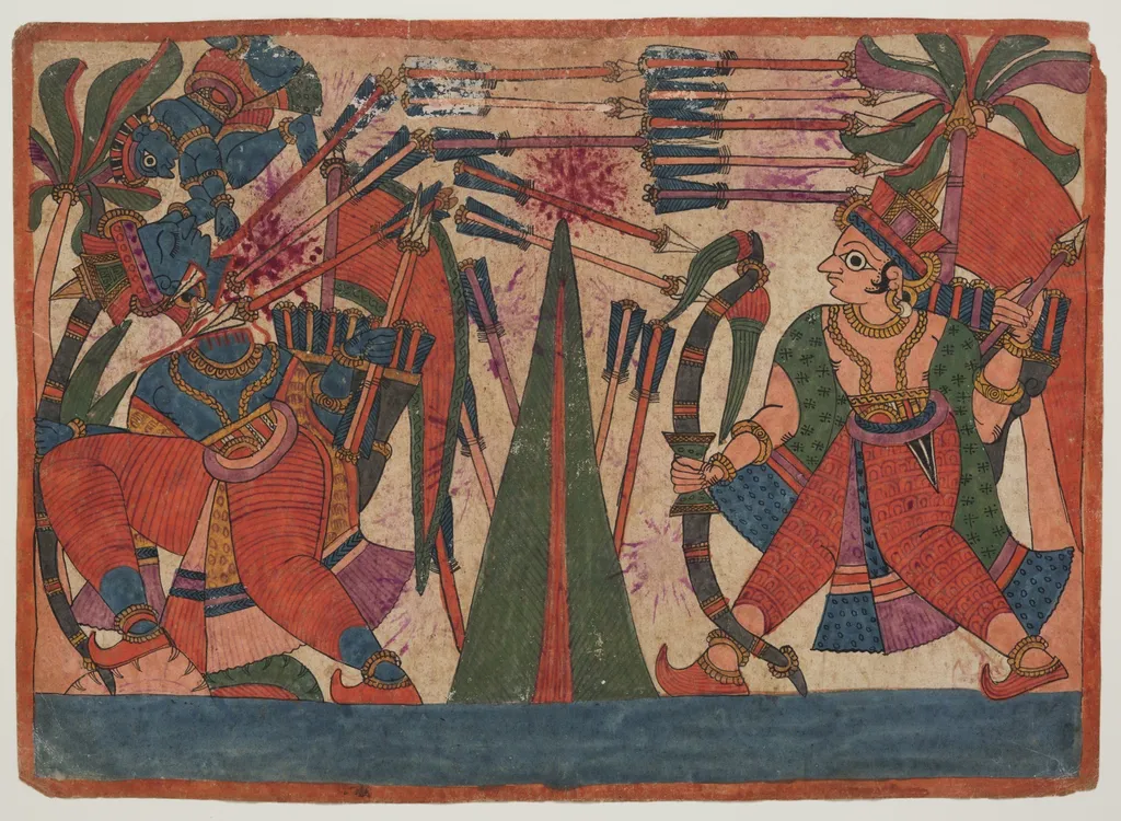 Scene from the Ramayana, by Unknown, unspecified, 1800