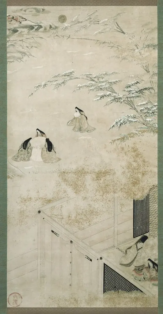 Scene from the Tale of Genji: from the chapter "The Morning Glory", by Unknown