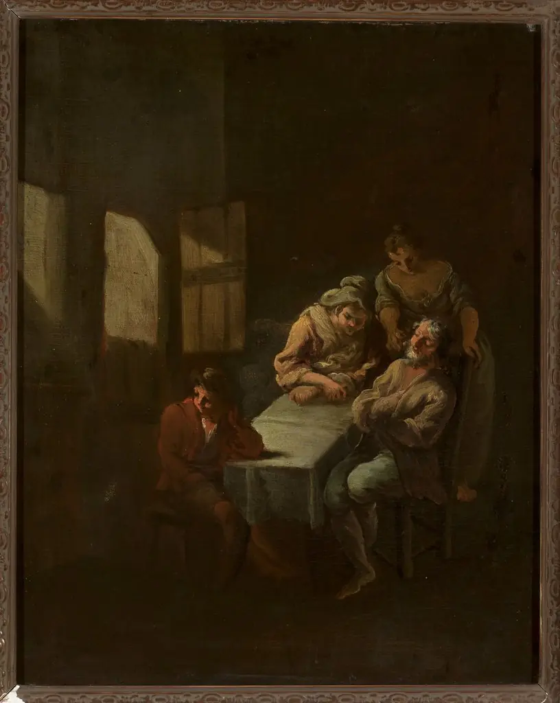 Scene in an interior, by Unknown
