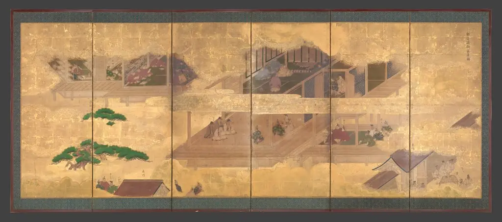 Scenes at the University with Images of the Ancient Sages; Debate and Banquet at the Administration Offices, by Unknown