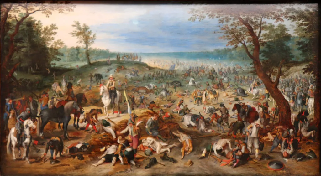 Scènes de pillage après la bataille, by Unknown, oil, 1850