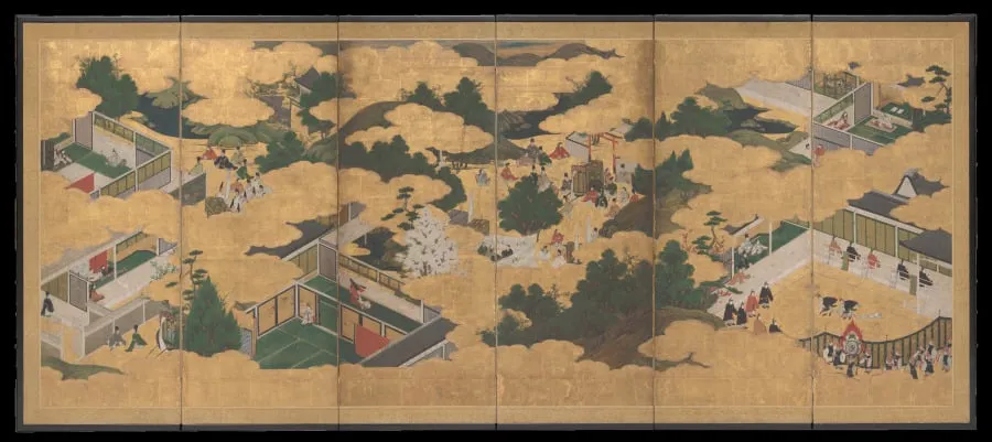 Scenes from the Tale of Genji, by Unknown, unspecified, 1704