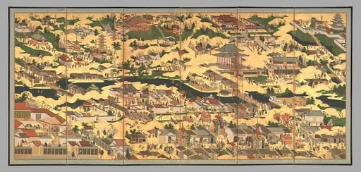 洛中洛外図屏風|Scenes in and around the Capital, by Unknown