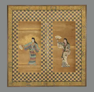 Screen of Two Dancers (Bugi zu byōbu), by Unknown, 1716