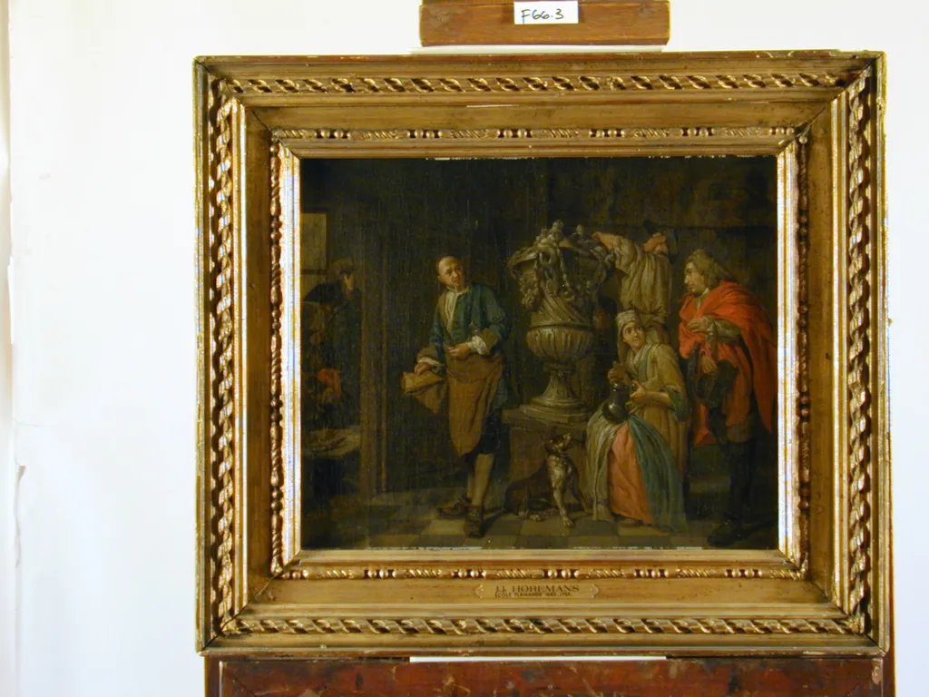 Sculptor's Studio, by Unknown, oil, 1850