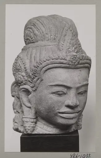 Sculpture, head of Asura, Ankor region, 12th - 13th century, H.G. Quaritch Wales collection, by Unknown