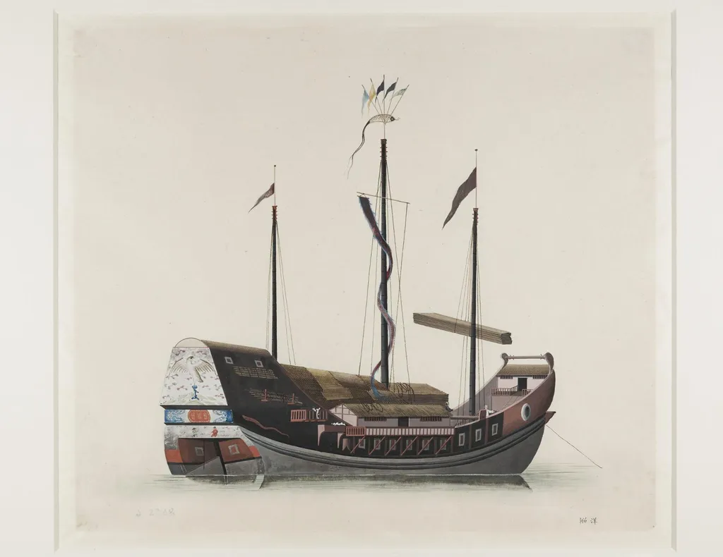 Sea-going ship, by Unknown, paint, 1810