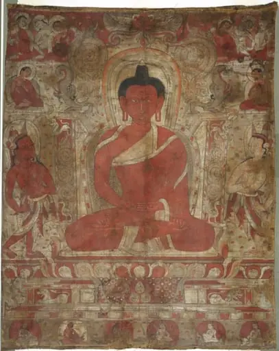 Seated Amitabha with Attendants, by Unknown