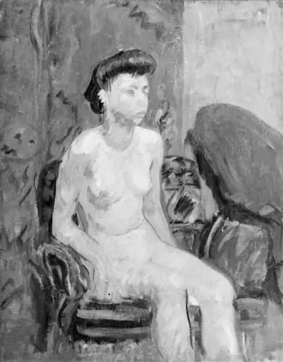 Seated Female Nude, by Unknown