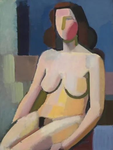 Seated Female Nude, by Unknown